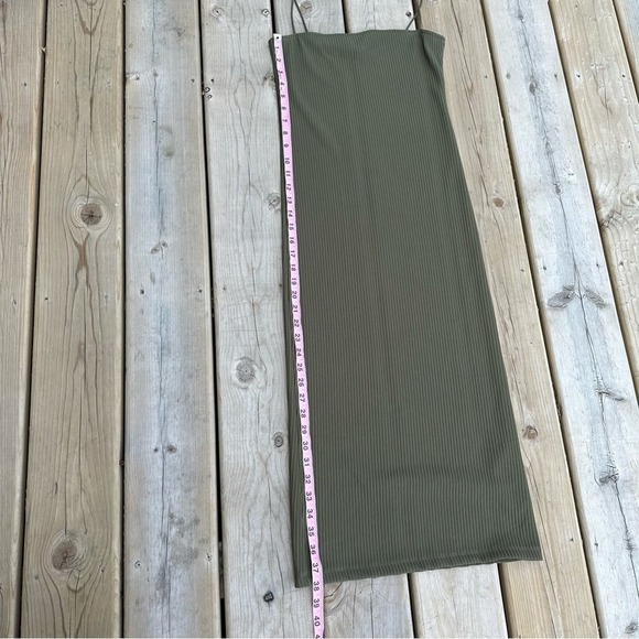 Topshop Dress Womens Bodycon Midi Textured Strappy Grunge Y2K Green 8 - Picture 4 of 13
